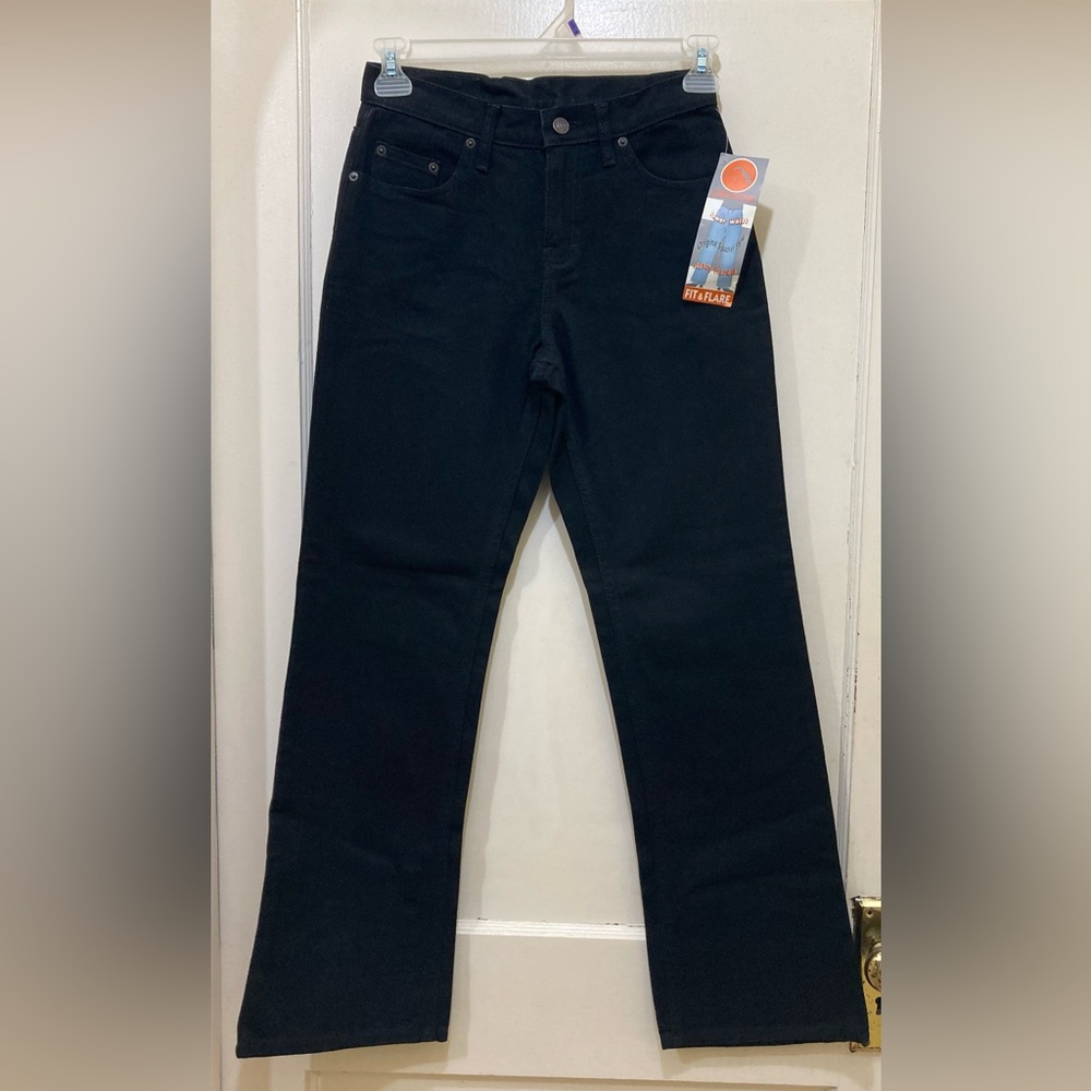 Vintage Jordache Womens Jeans Fit Flare Sz 5/6 Black 100% Cotton Stretch Denim